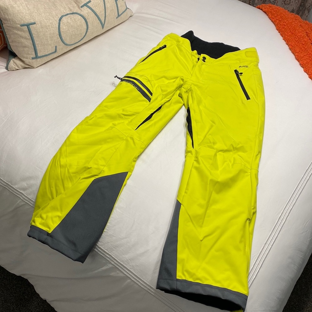 Obermeyer Mens 20/20 Medium Electric Green Ski Pants
